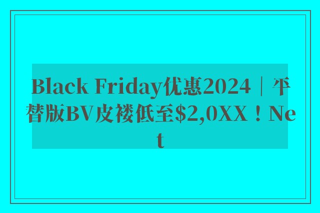 Black Friday优惠2024｜平替版BV皮褛低至$2,0XX！Net